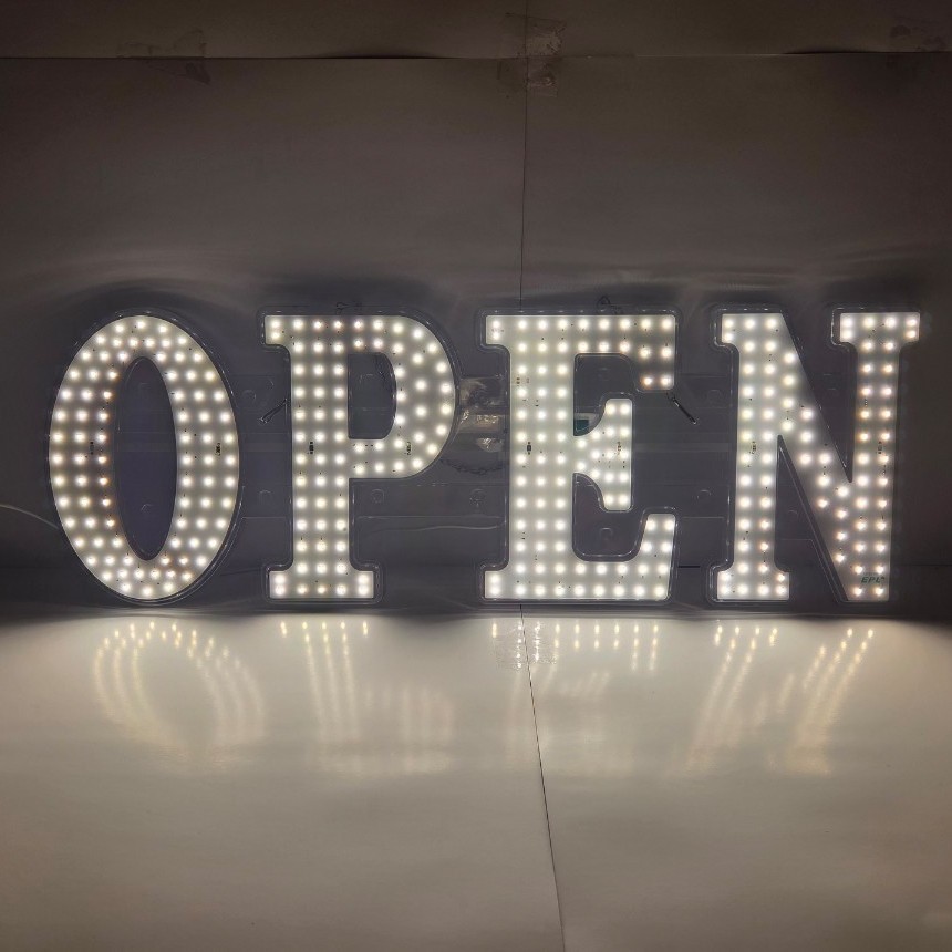 EPL Signs OPEN Warm White LED Sign Business 10&Prime;x30&Prime; 1G On-Off Mode