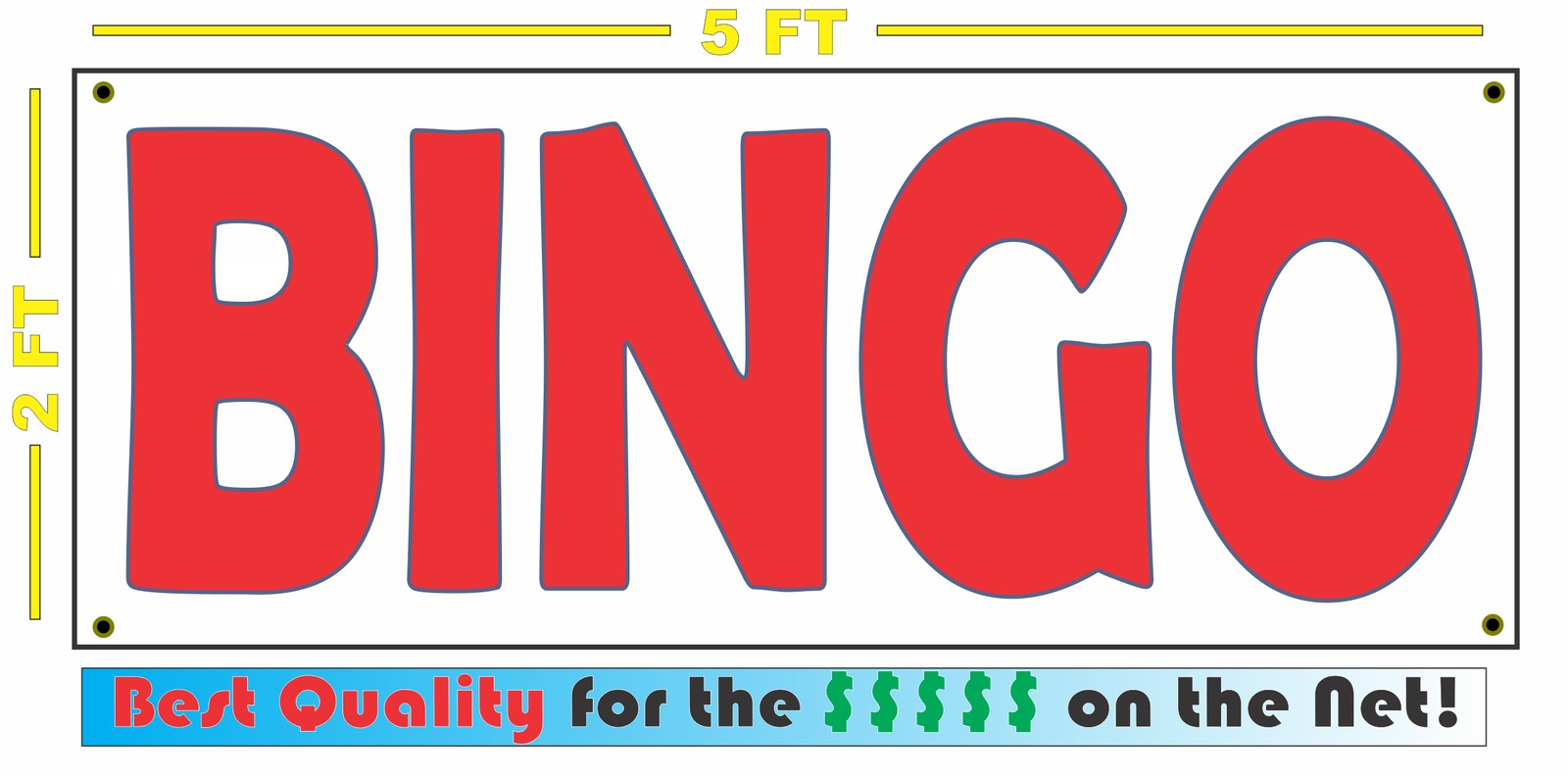 BINGO Banner Sign NEW Larger Size for Bingo Hall Casino Gambling Parlor