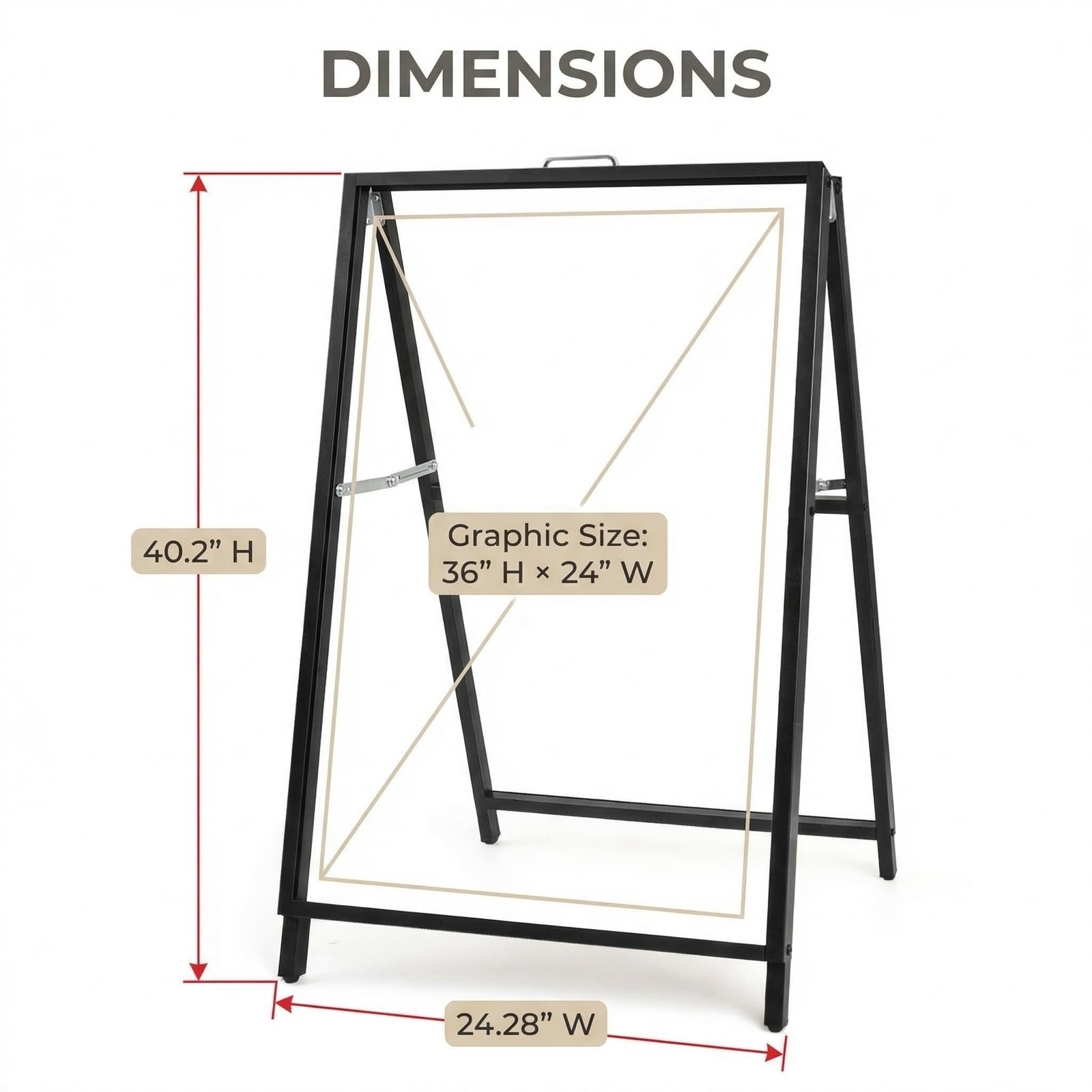 24 x 36 Inch A Frame Sign Double-Sided Folding Sandwich Board Heavy Duty Slid…