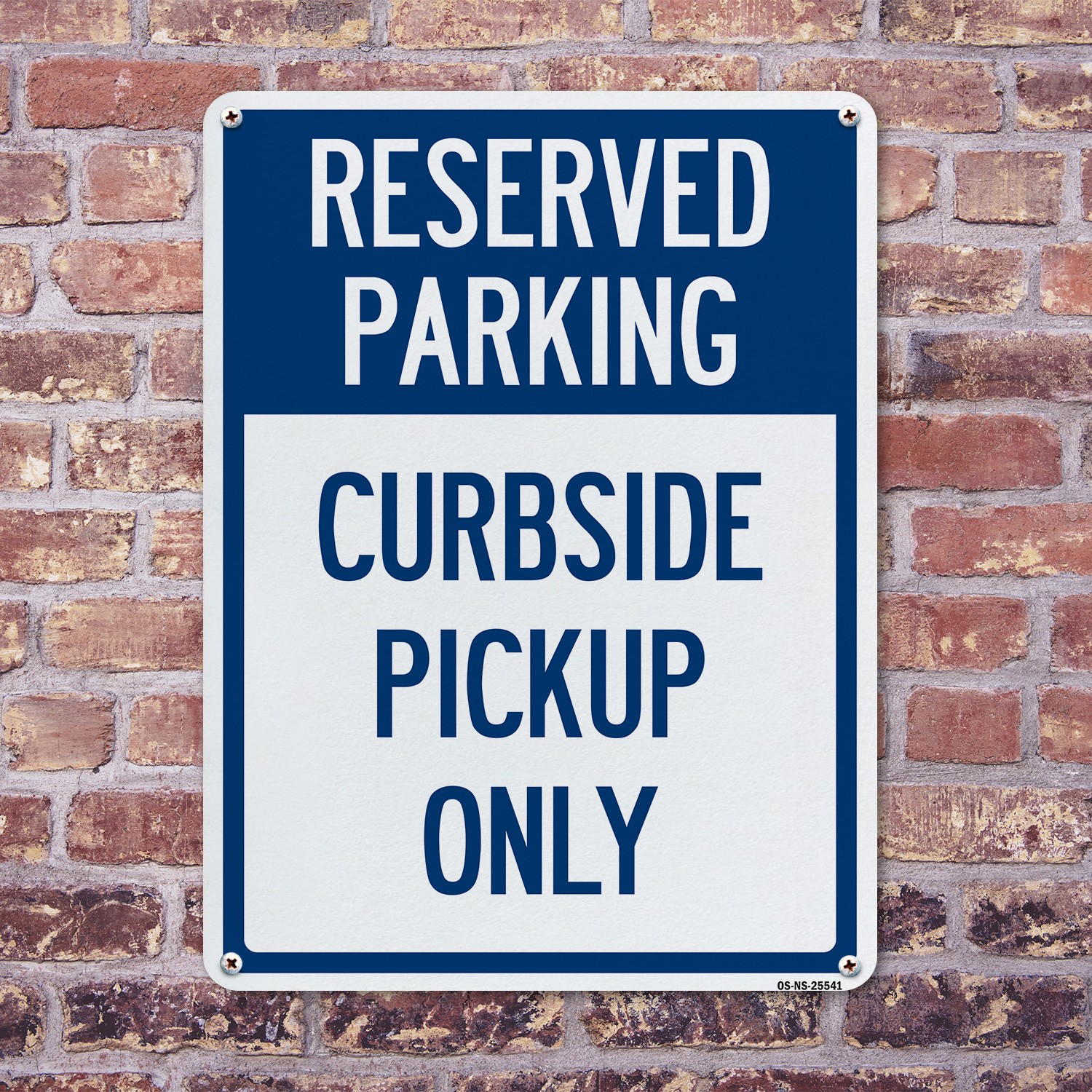 Reserved Parking Curbside Pick-up Only Public Safety Sign, Decal 5 or 10 Pack