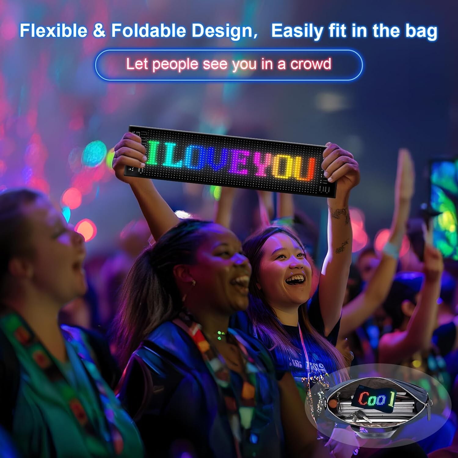 Programmable LED Sign, 23&Prime;x5&Prime; Scrolling Bright LED Matrix Panel, Smart APP Co…