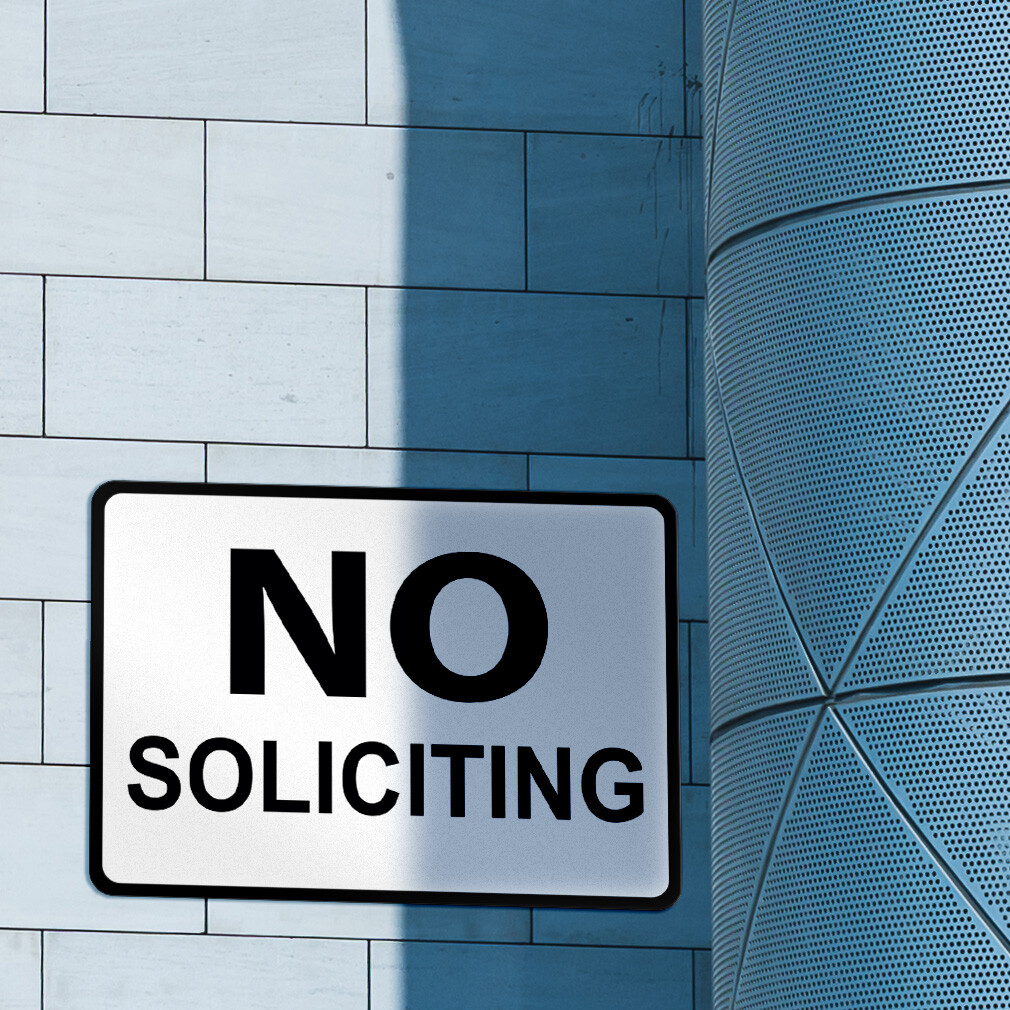 Aluminum Horizontal Metal Sign No Soliciting A Weatherproof Street Signage