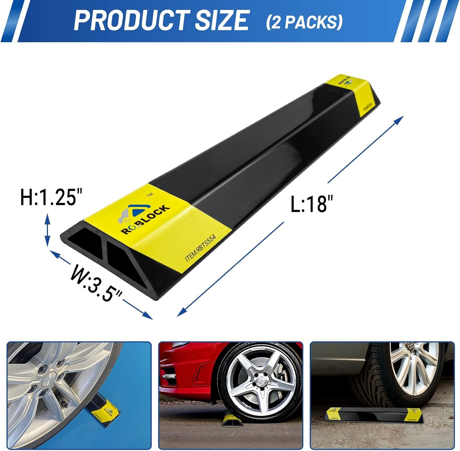 ROBLOCK 18 » Heavy Duty Car Stoppers for Garage, Parking Aid Gadgets Protects Ca