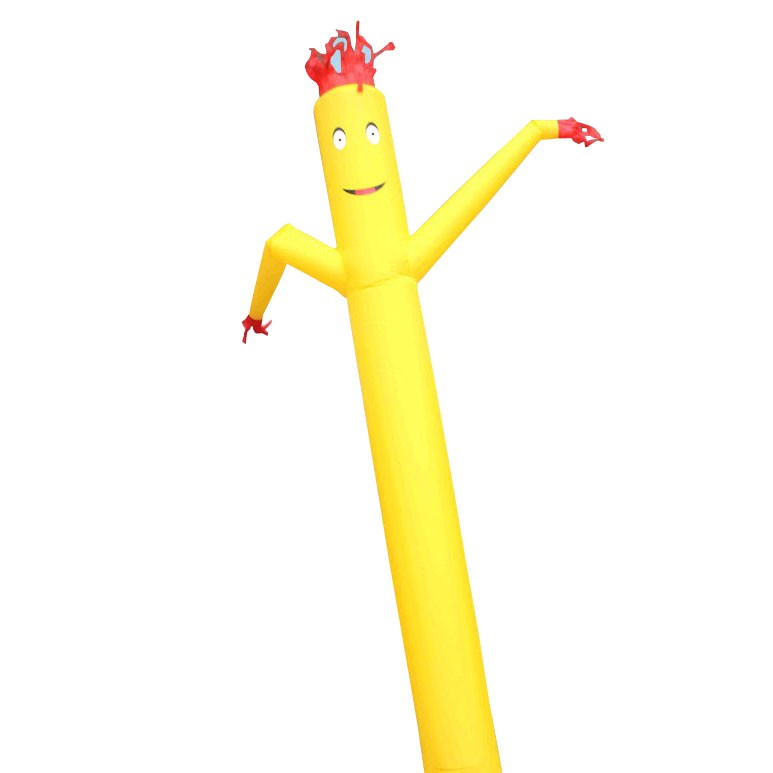 Advertising Inflatable Tube Man 12ft Blow Up Fly Guy Wavy Yellow Without Blower