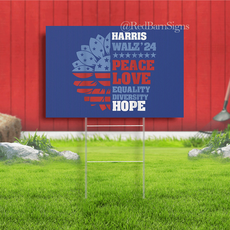 Harris Walz 2024 Yard Sign, 2024 Campaign Election Sign, Political Campaign