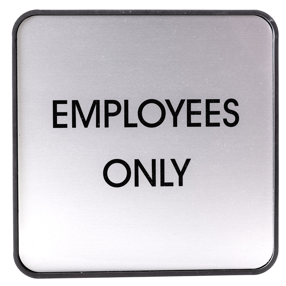 Employees Only, 6&Prime; x 6&Prime; Framed Sign, Silver / Black
