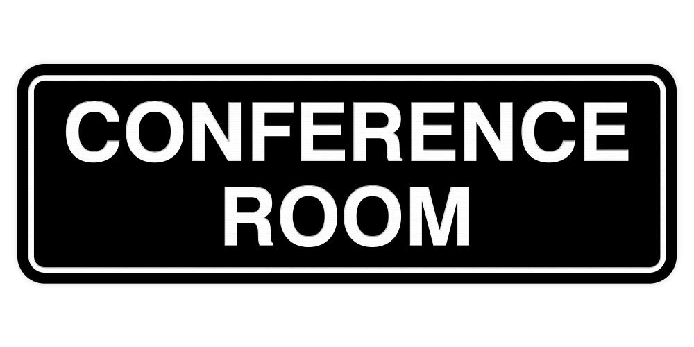Standard Conference Room Sign Black Small 1 Pack
