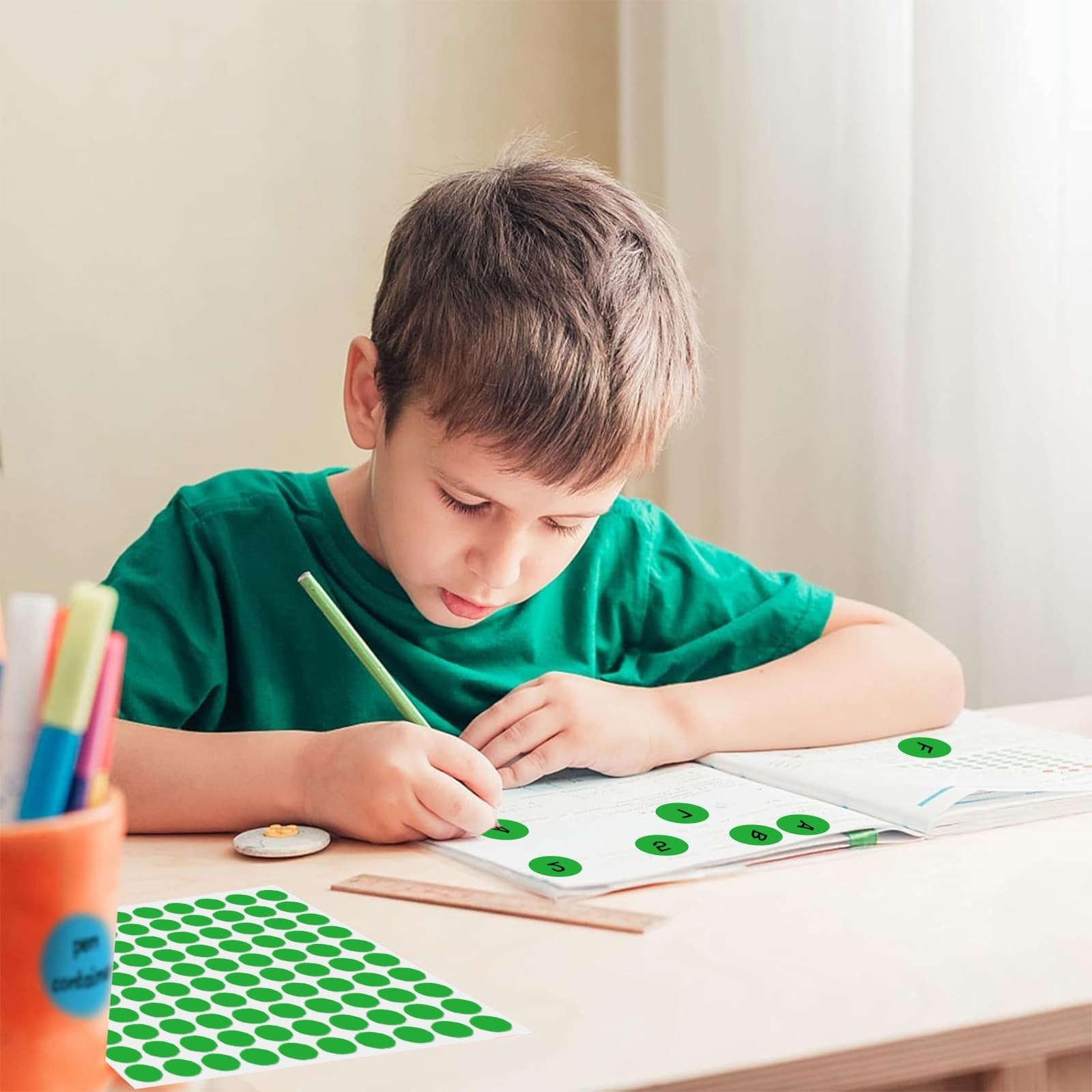2000 Pcs 3/4&Prime; Garage Sale Price Stickers Sheets, Green Yard Sale Price Sticke…