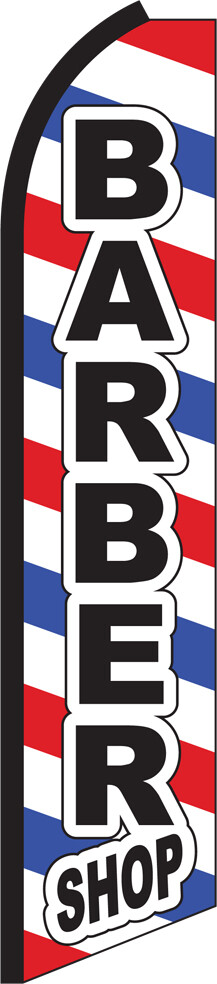 Barber Shop 15&prime; Tall Swooper Flag & Pole Kit Feather Super Banner