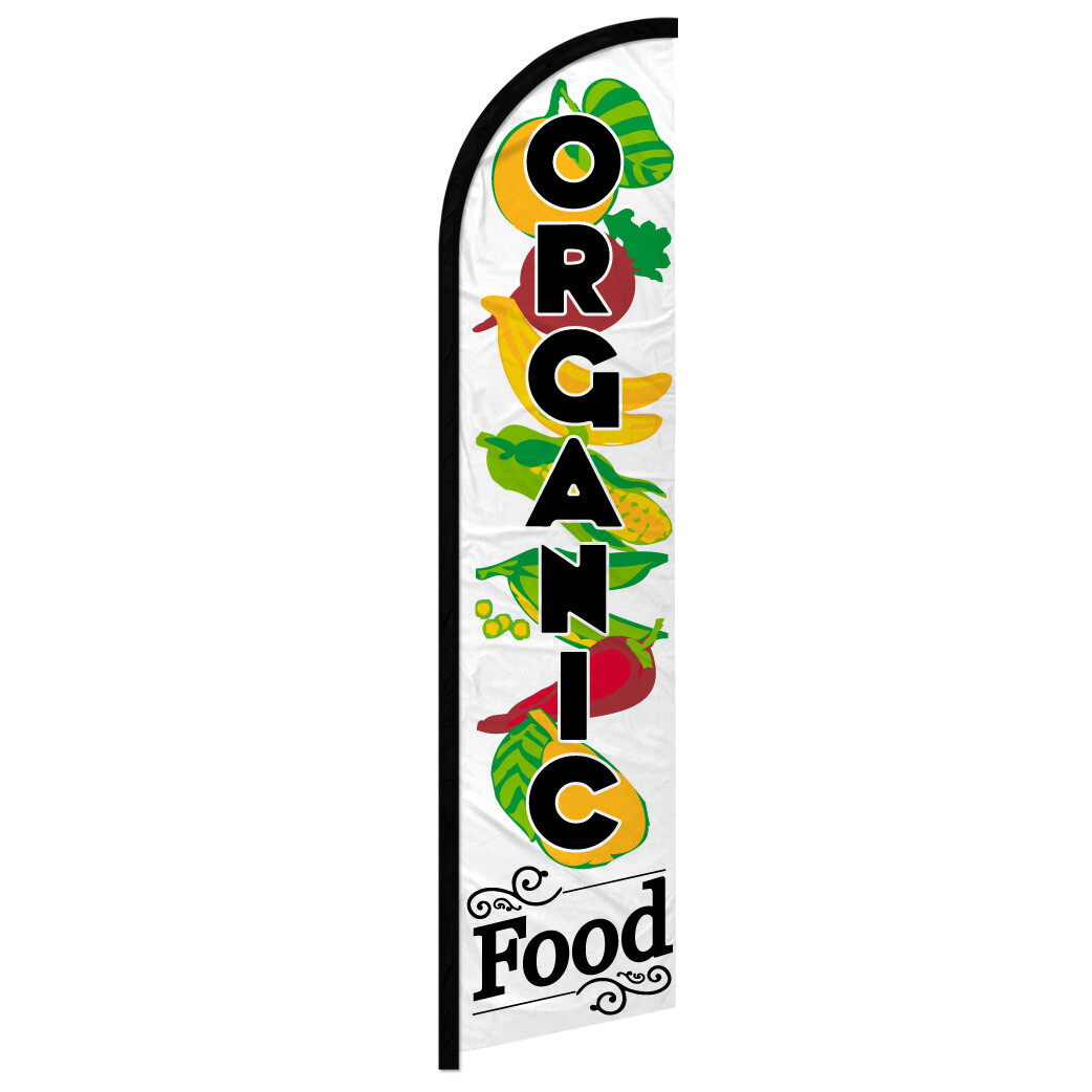 Organic Food Full Curve Windless Swooper Flag Local Grown Produce
