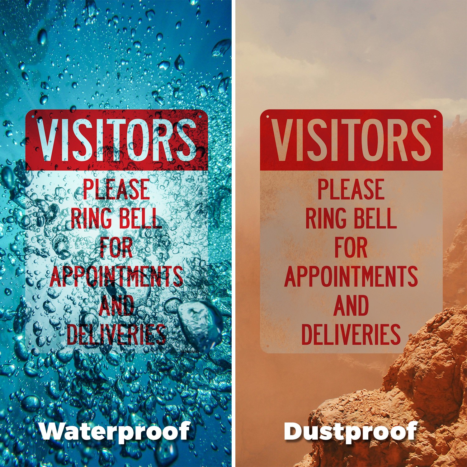 Visitors Please Ring Bell For Appointments And Deliveries Sign 5 or 10 Pack