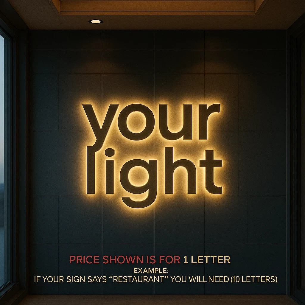 𝑵𝓙̶ Your Light Custom 3D Channel Letters Illuminated & Non-Illuminated