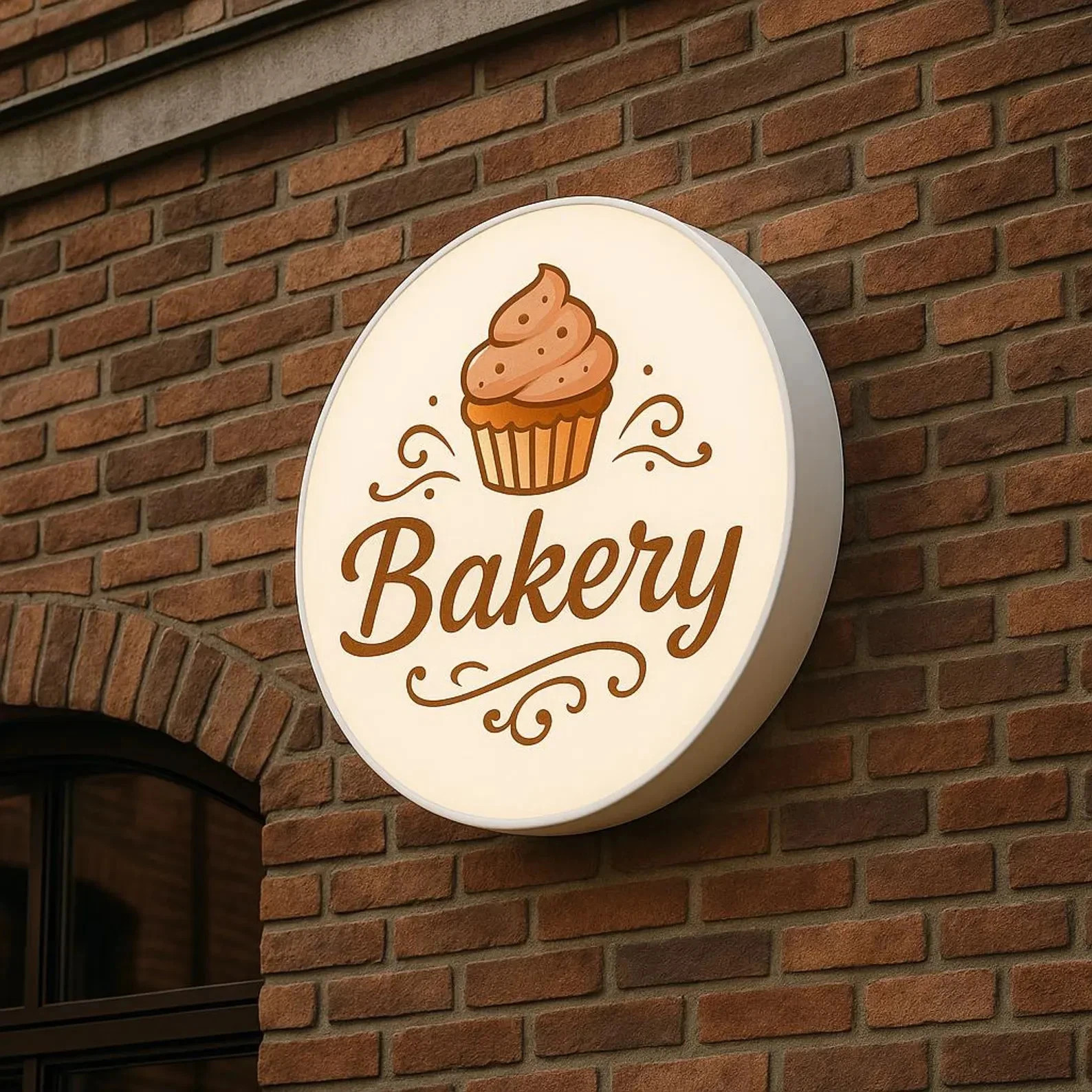 Custom Round Acrylic Aluminum Light Box Sign Logo Non Front Back Front&Back