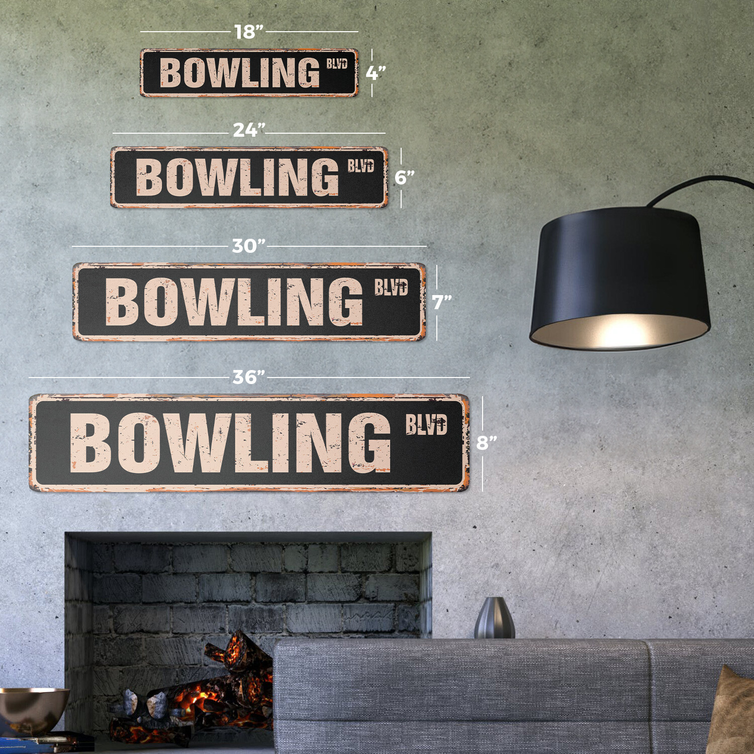 BOWLING Vintage Street Sign Metal Plastic balls bags shirts alley team