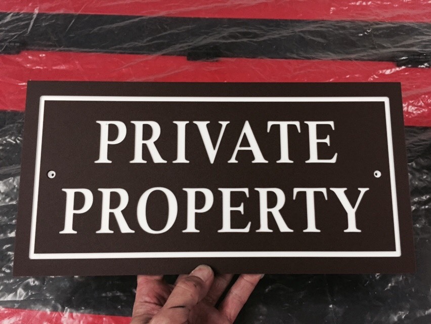Rectangle PRIVATE PROPERTY Sign 14×7&Prime; 1/4&Prime; King ColorCore Red/White