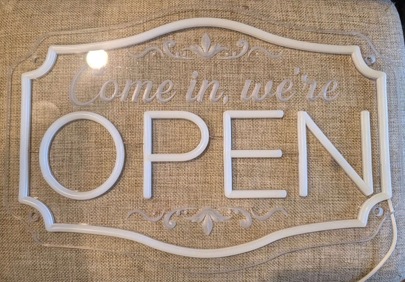 Medium 16.25&Prime; X 11&Prime; Neon Open Sign LED – Dimmable Brightness for Business & Cafe