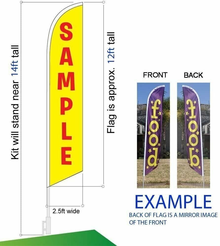 Ensaladas Advertising Feather Flag Banner Swooper, Replacement Flag Only