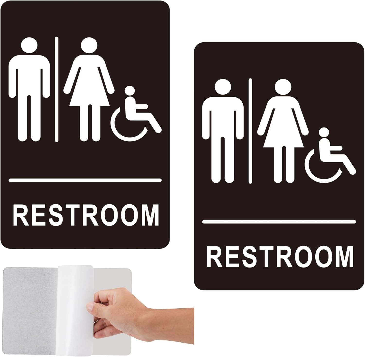 (2 Pack) Restroom Signs – Acrylic Restroom Signs (9 x 6 Inches Unisex)