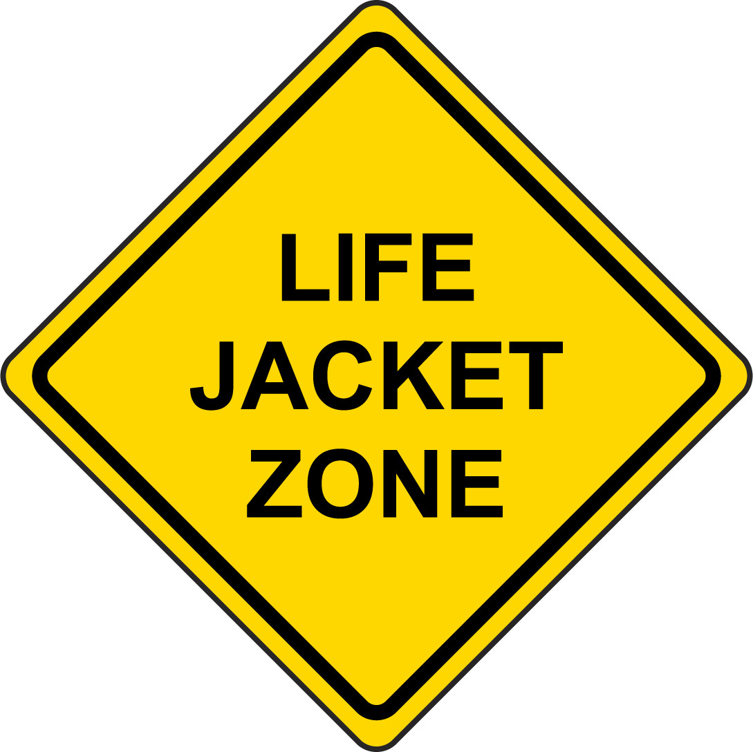 LIFE JACKET ZONE 2 | Adhesive Vinyl Sign Decal