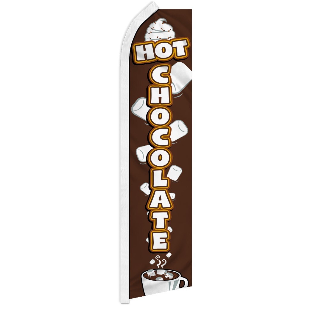 Hot Chocolate Advertising Swooper Feather Flutter Flag Concessions Drinks