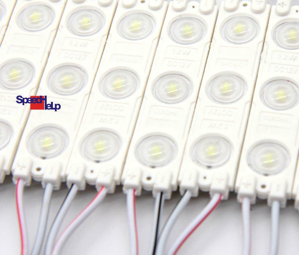 60x LED Module 1,2W DC12V 3x SMD 12000K IP65 120-140LM Advertisement Cold White