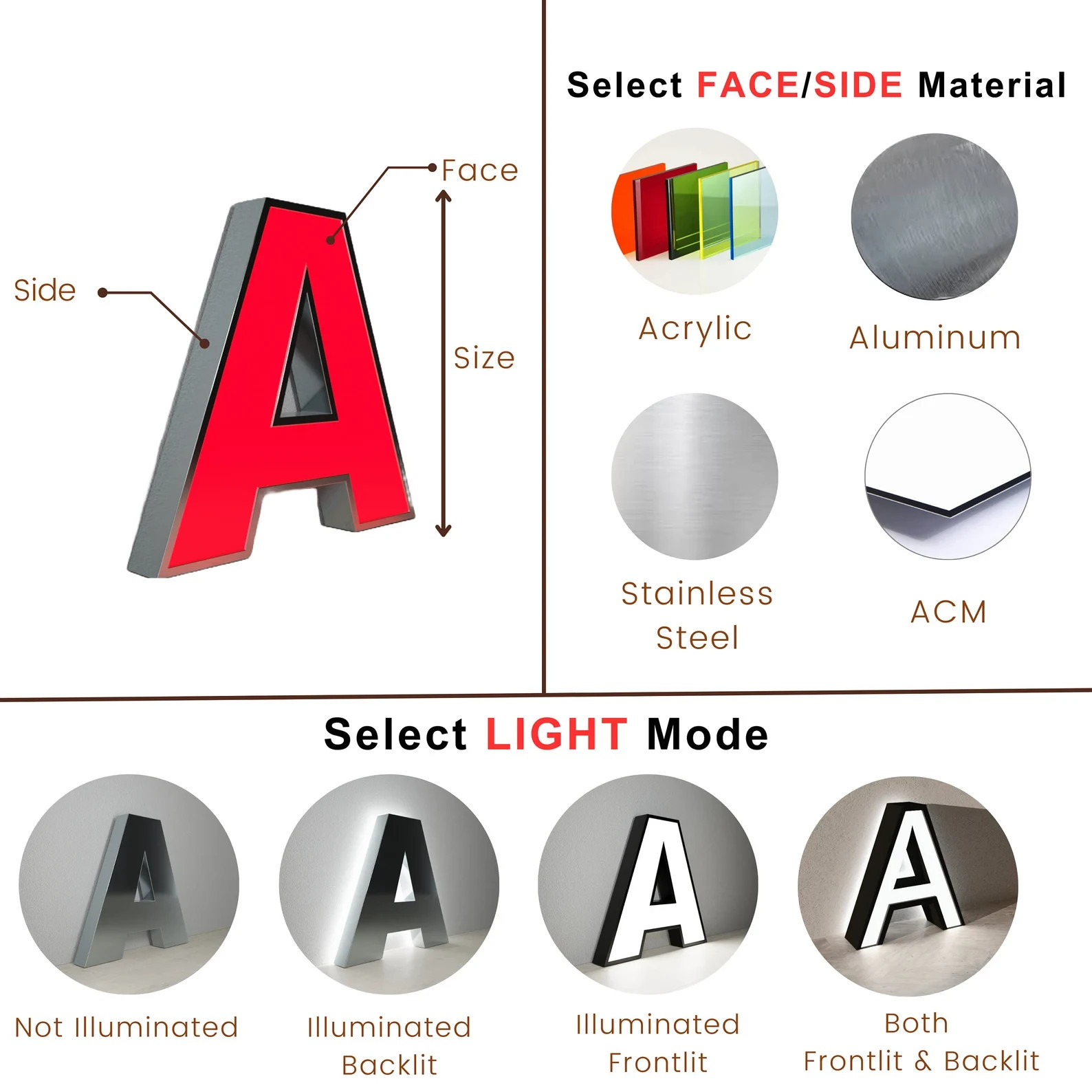 𝑵𝓙̶ Custom 3D Channel Letters LED Front Lit Storefront Indoor Outdoor Sign