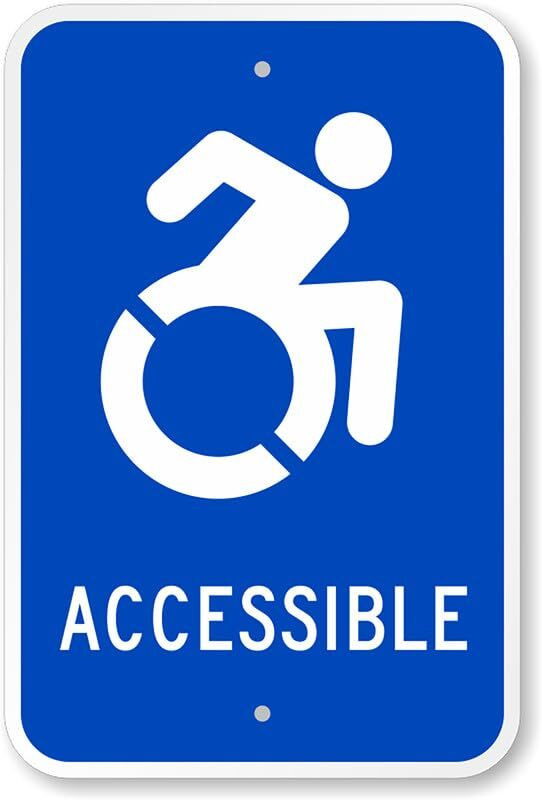 Aluminum Weatherproof Sign Accessible 8×12 Pre Drilled Outdoor Durable