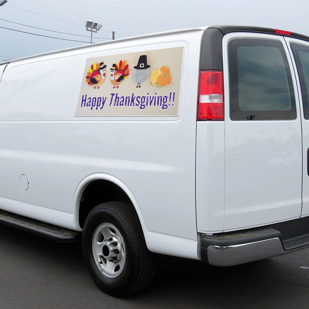 Car Magnet Set of 2 Happy Thanks Giving Advertising Printing B Industrial Sign