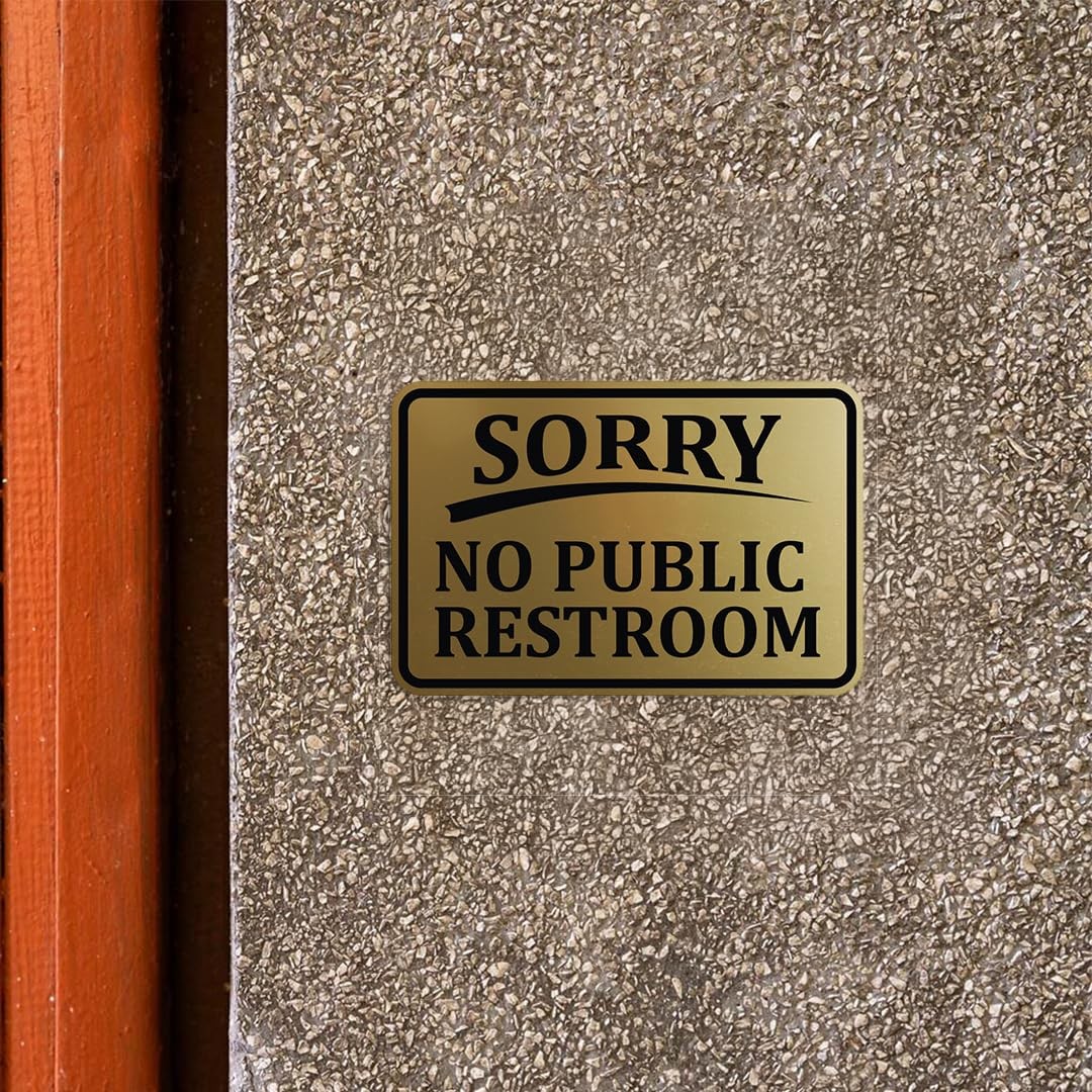 SORRY No Public Restroom Wall Door Sign -Red (Small) 4 x 6&Prime;