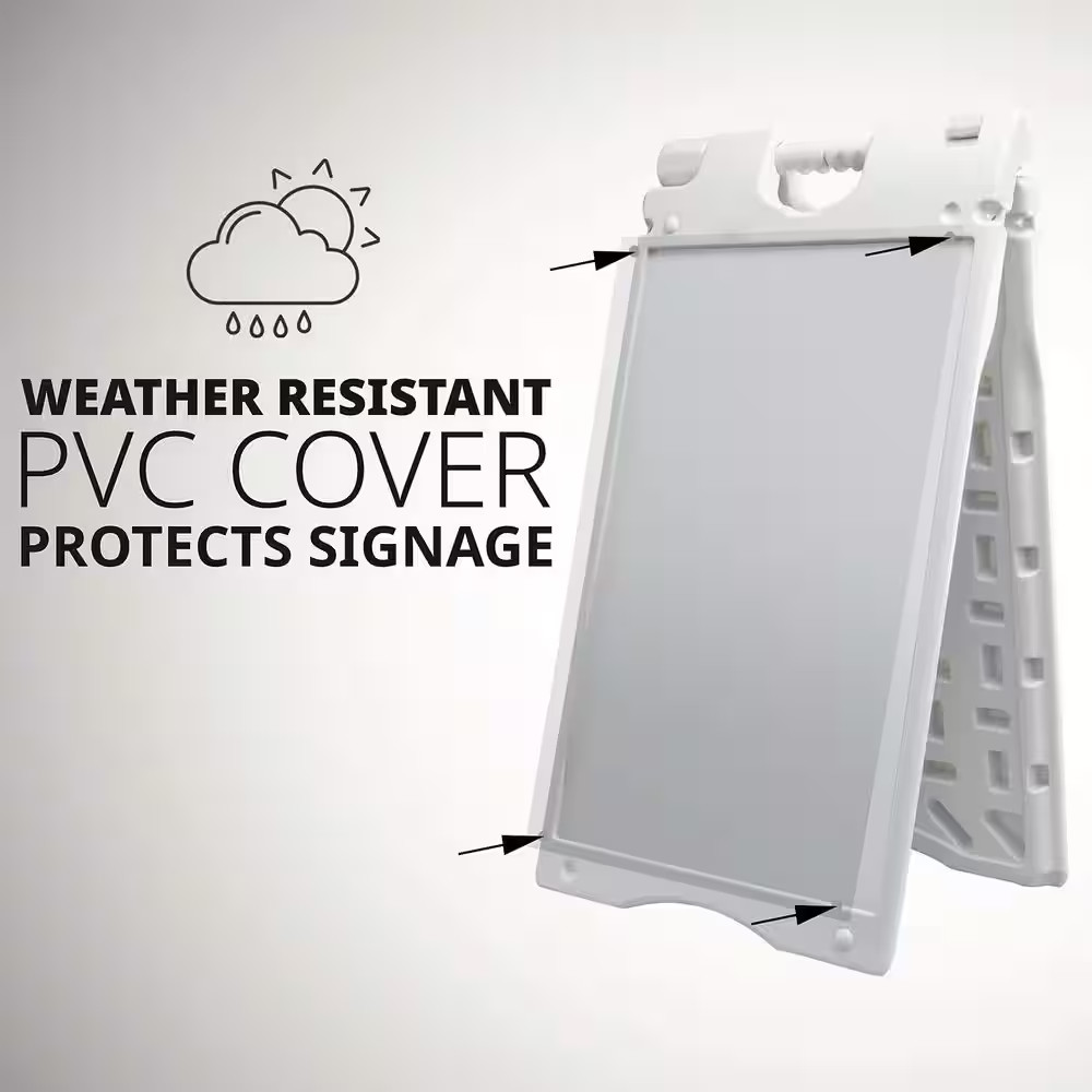 Sandwich Board, a Frame Sign Holder 15.7X26 In., Dual Display Outdoor Sign, Whit