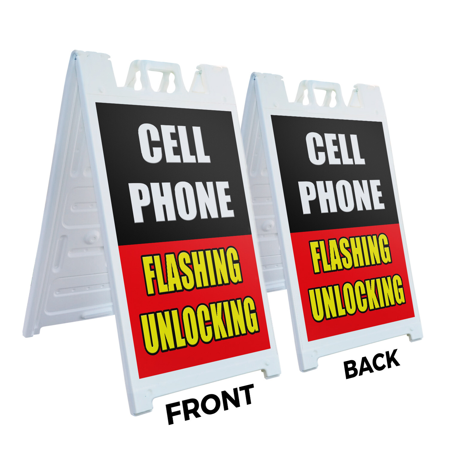 A-frame Sidewalk Cell Phone Flashing Unlocking 24&Prime; x 36&Prime; Double Sided A-Frame Si