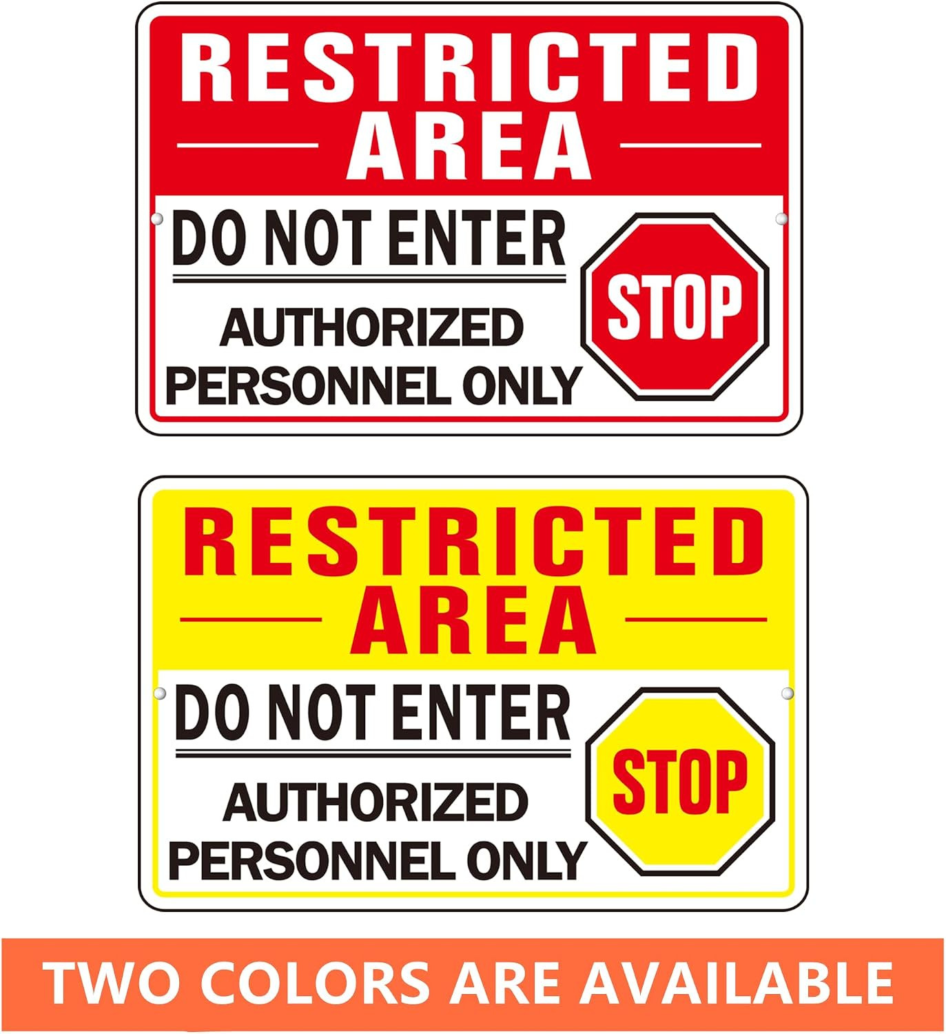 Do Not Enter Signs, Self Adhesive Authorized Personnel Only Sign, (2 Pack) Restr