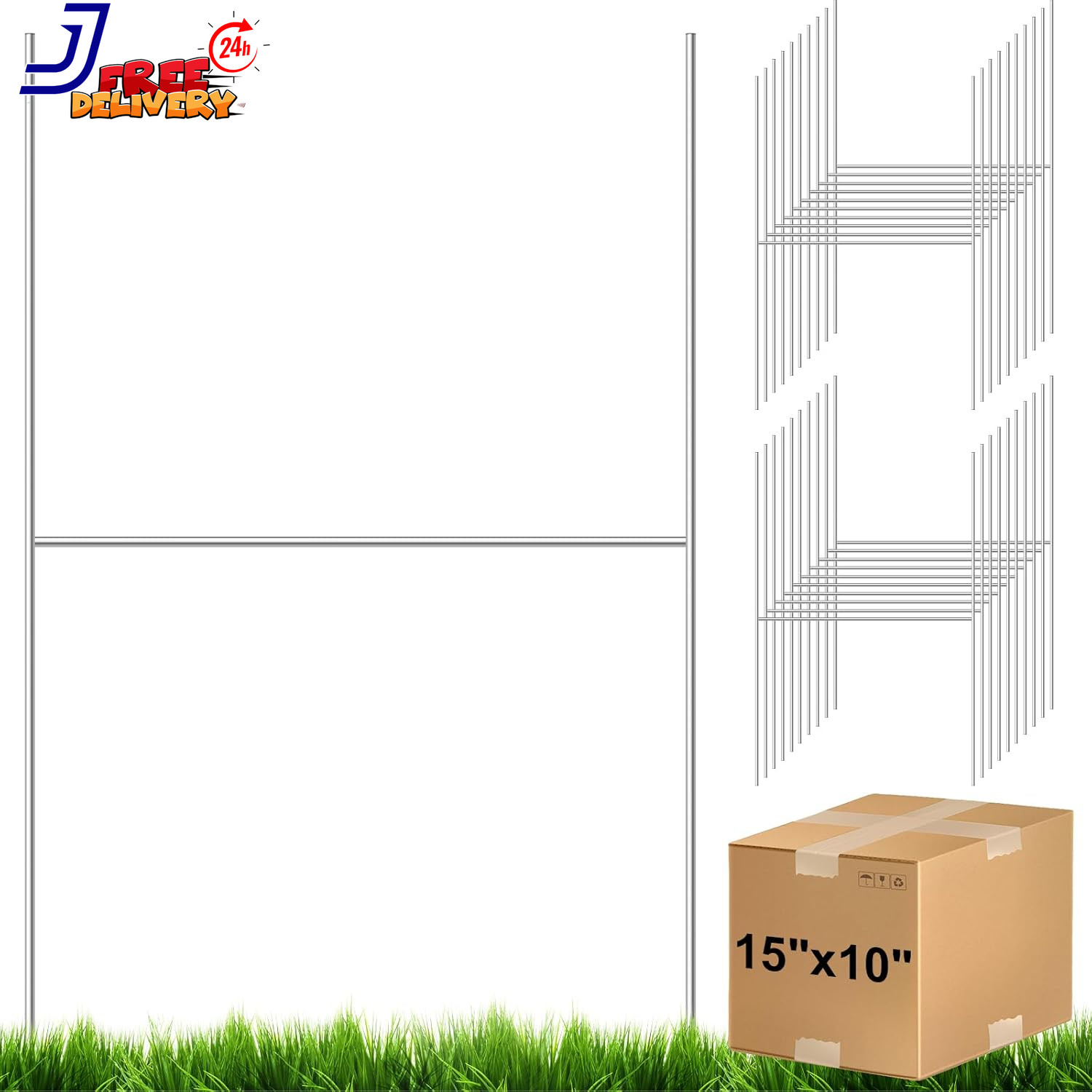 100 Pcs Yard Sign Stakes Metal 15&Prime;X10&Prime; H Frame Wire Stakes Metal Yard Stakes Use