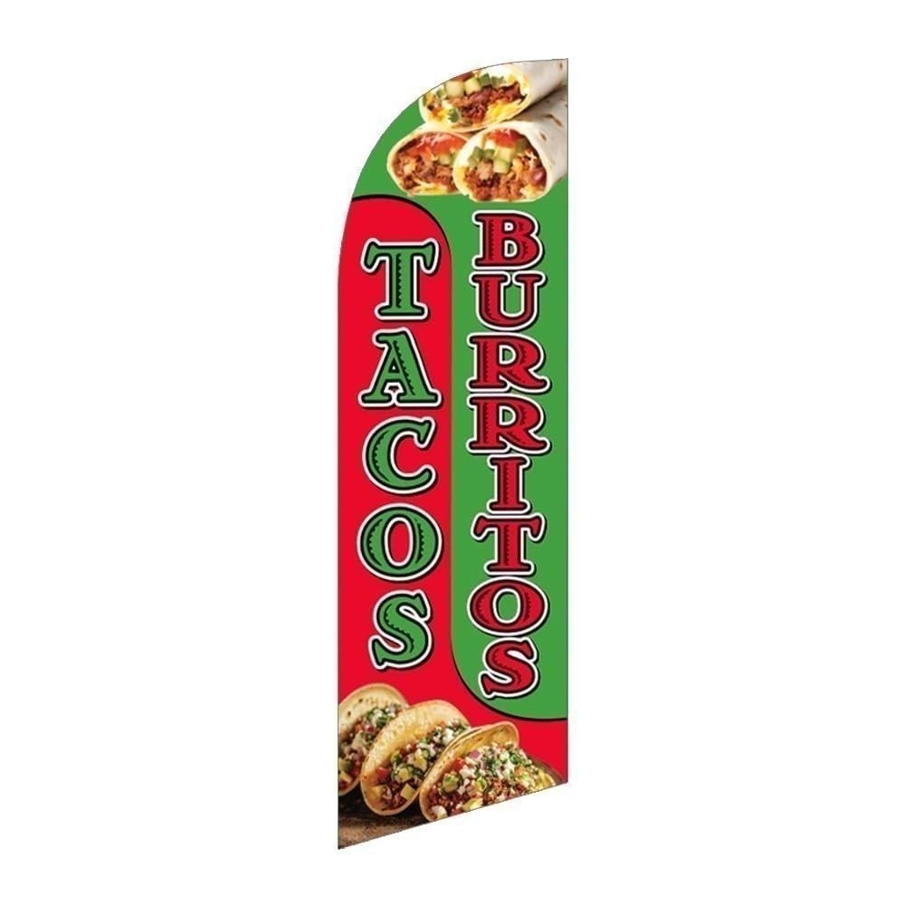 Tacos Burritos Mexican Restaurant Business Advertising 6&prime; FT Feather Banner…
