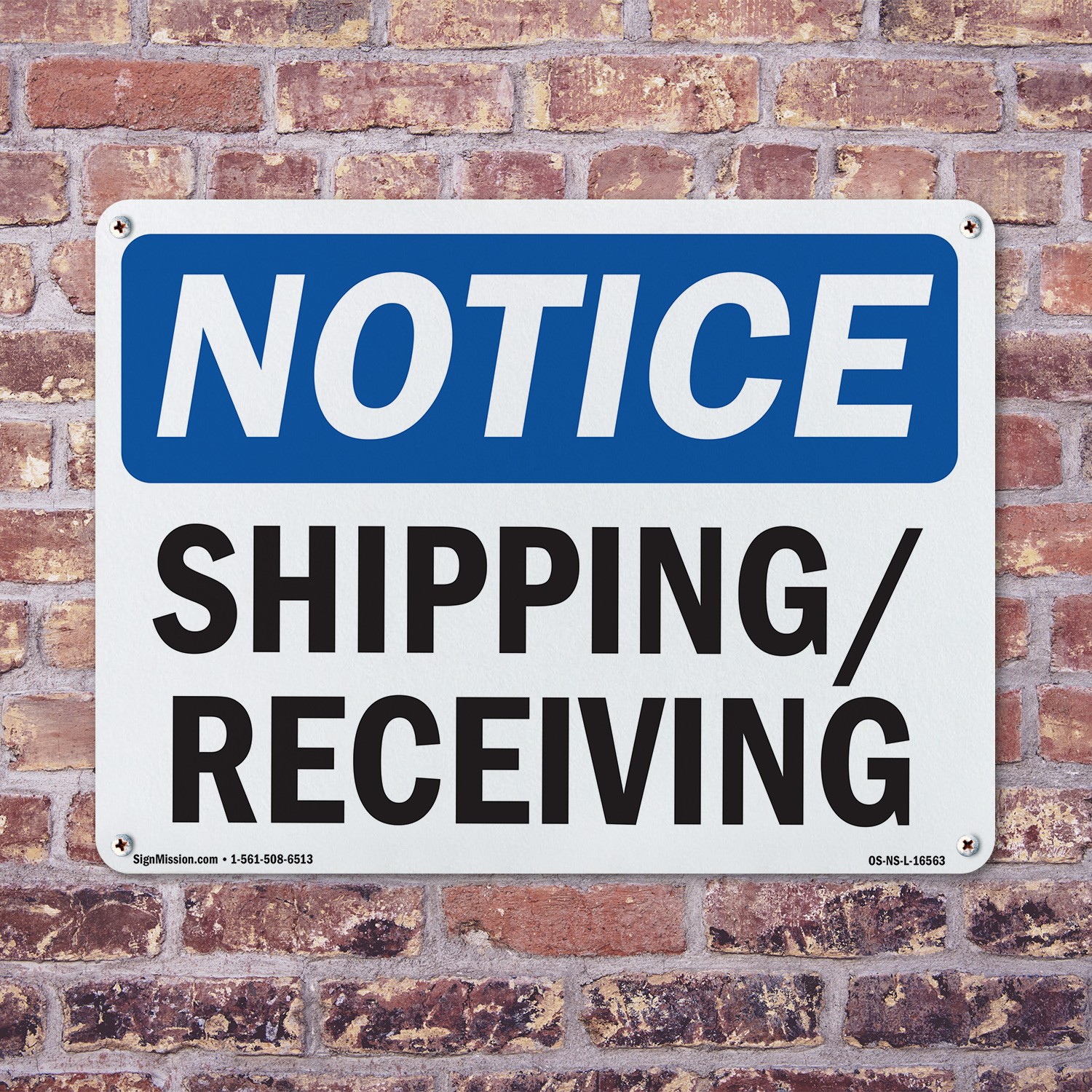 Shipping Receiving OSHA Notice Sign Metal, Plastic, Or Decal – 5 or 10 Pack