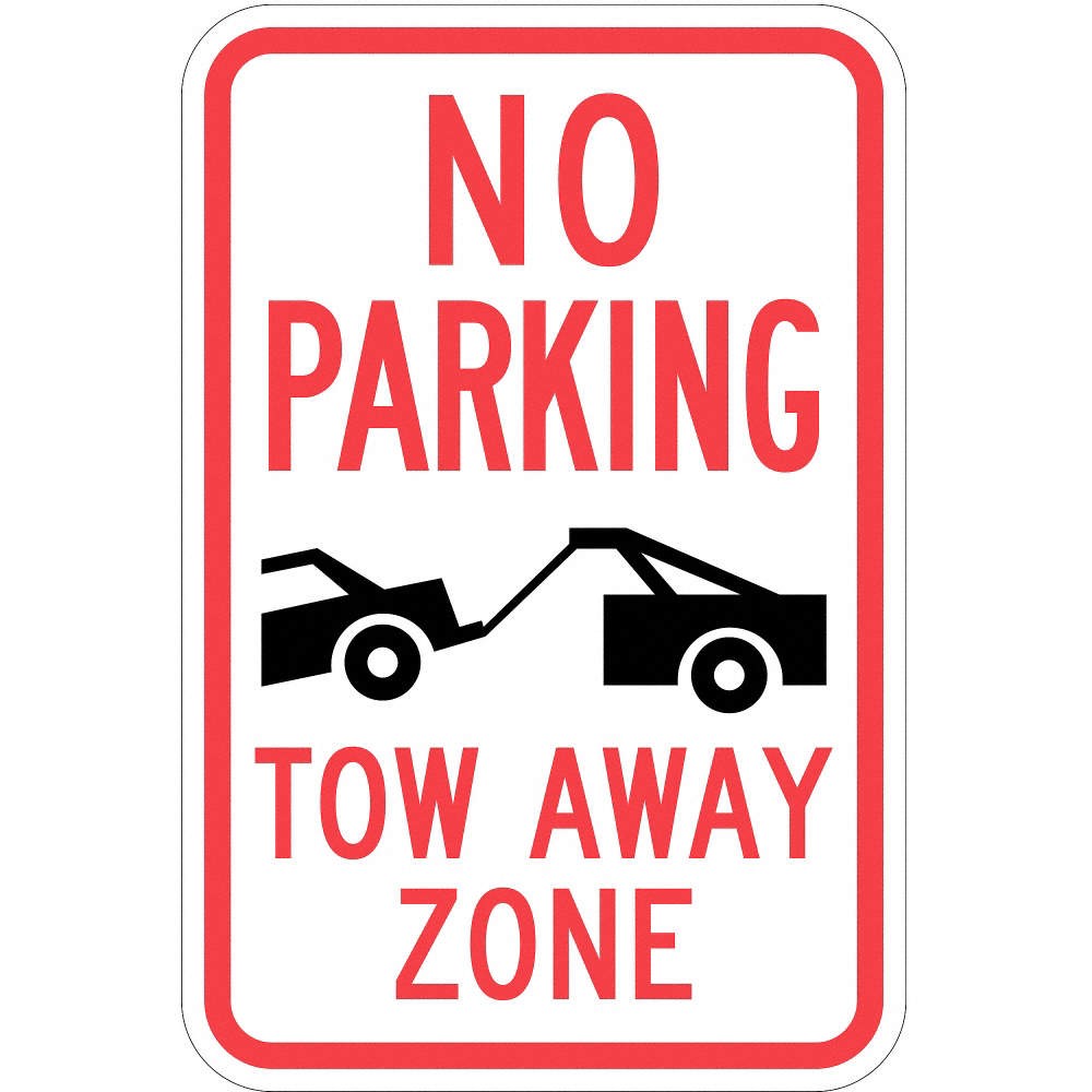 LYLE T1-1052-EG_12x18 Tow Zone No Parking Sign,18&Prime; x 12&Prime; 36A840