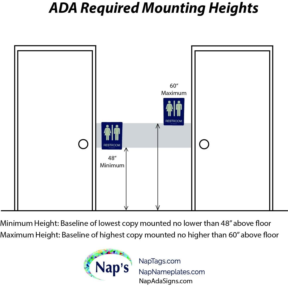 ADA Compliant Indoor Shower Sign With Braille 8×6 Inch Black Easy Install