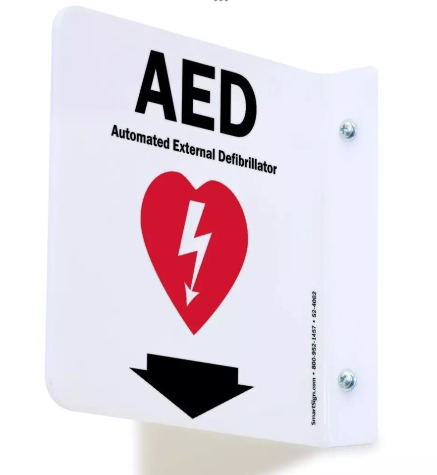 « AED » Projecting Sign | 6&Prime; x 6&Prime; Acrylic, Made in USA