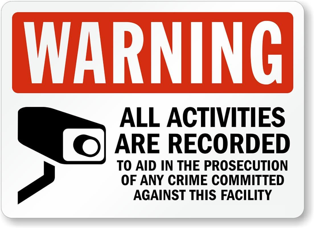 Warning Aluminum Sign Weatherproof Metal Outdoor 8×12 Inches Durable