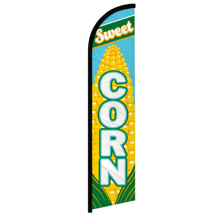 Sweet Corn Full Curve Windless Swooper Flag Fair Food Corn Flag
