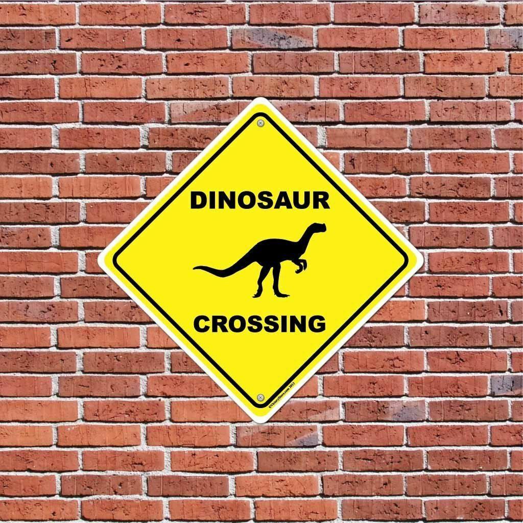 Dinosaur Crossing Sign or Sticker – Multiple Size & Material Options!