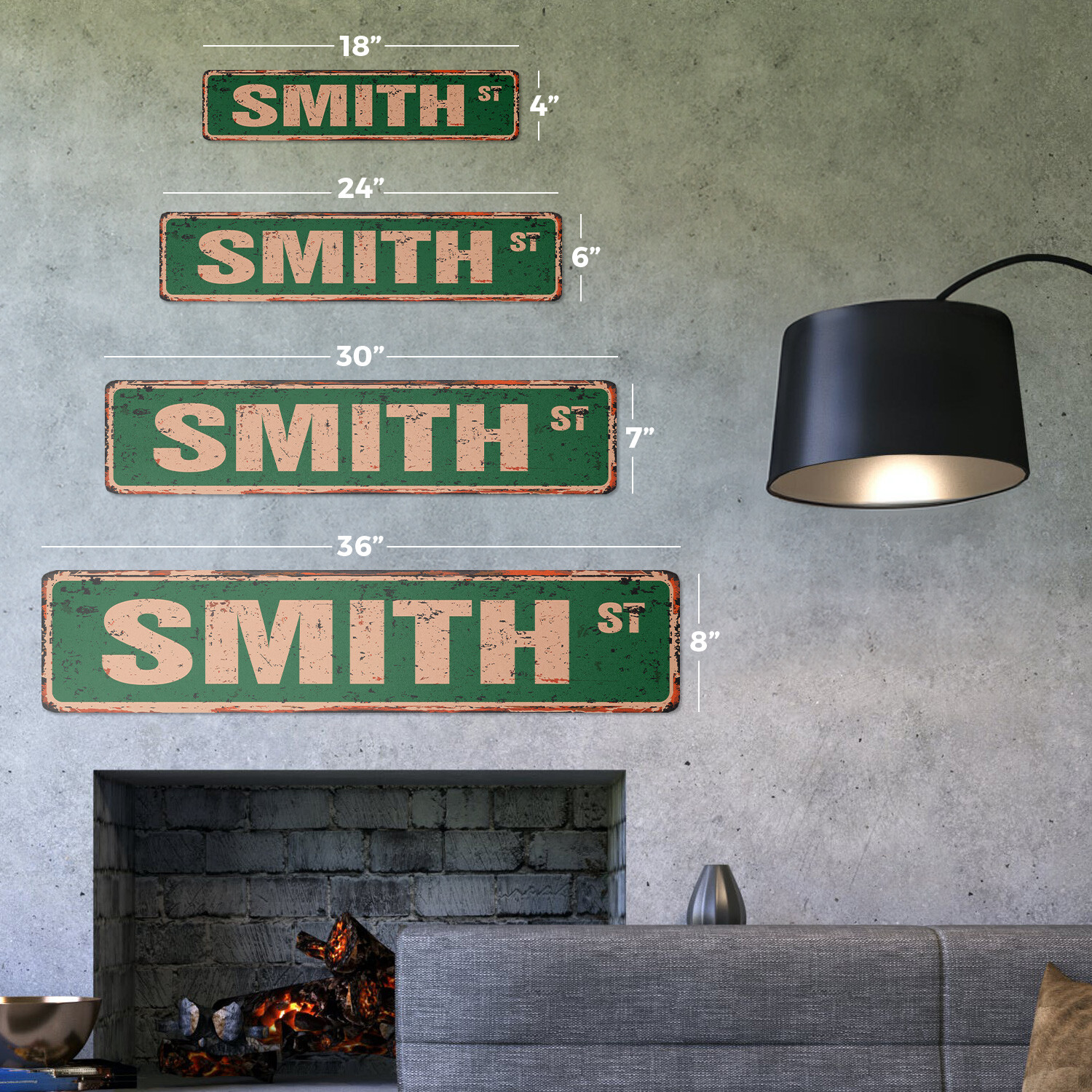 SMITH Vintage Street Sign Childrens Name Room Metal Sign