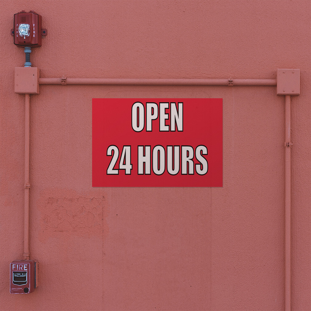 Decal Stickers Open 24 Hours Outdoor Advertising Printing E Store Sign Label