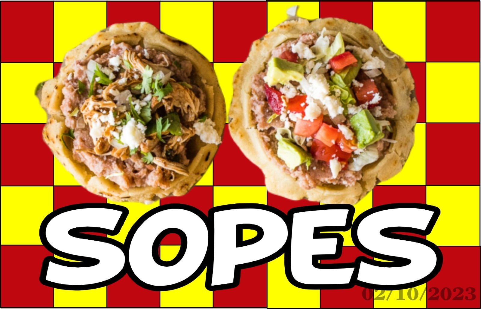 Sopes DECAL (Choose Size) Mexican Food Concession Vinyl Sign Sticker 2ck