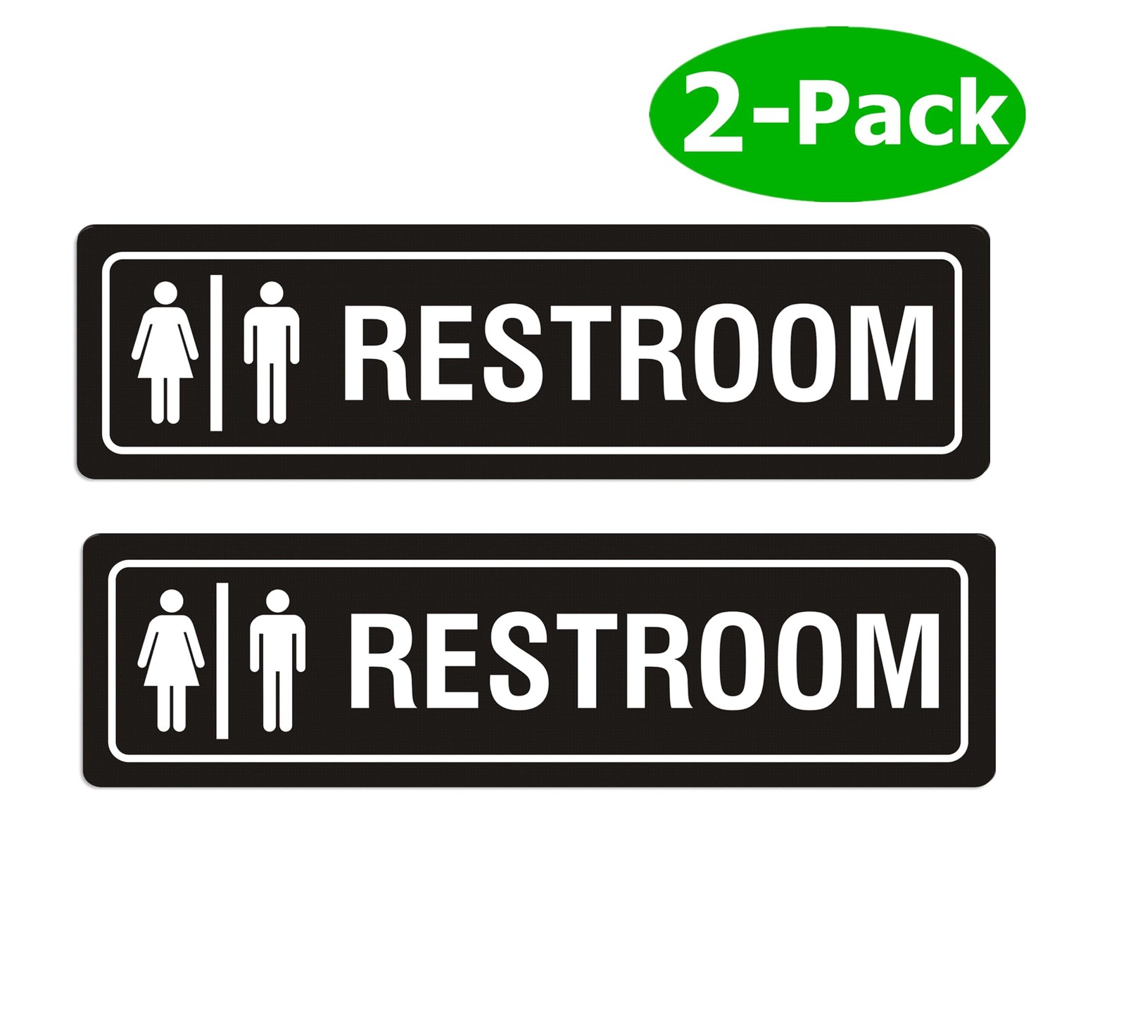 Restroom Sign Unisex for Business and Home, 7&Prime; x 2&Prime; SelfAdhesive Metal for Of…