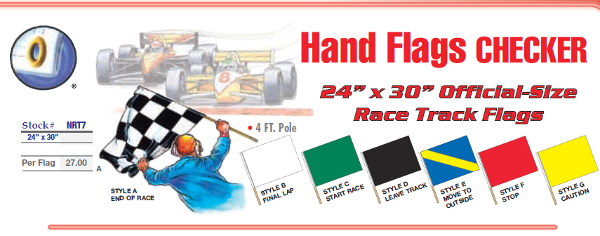 Racing Flag Set 6 24&Prime; x 30&Prime; Official Size Race Track Flags Heavy Duty Nylon