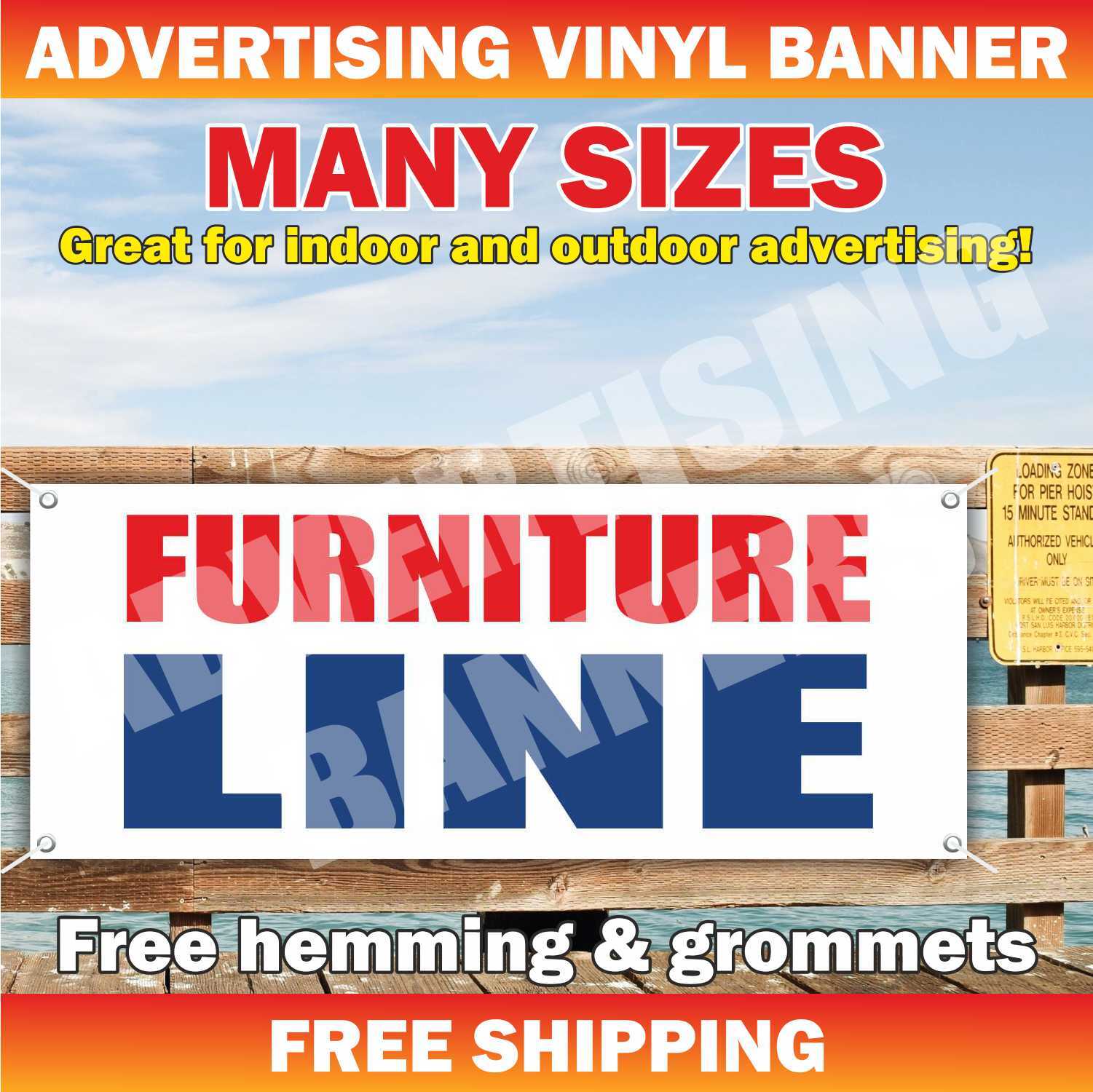FURNITURE LINE Advertising Banner Vinyl Mesh Sign Sofa Bed Mattress Shop Sell