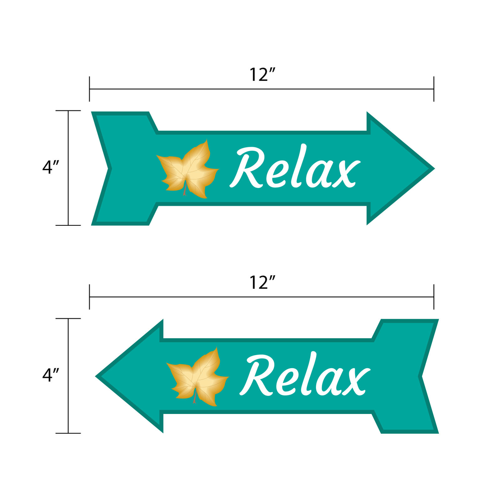 Arrow Shape Relax 12×4&Prime; Wall or Door Sign | Home Decor | Spa Signage