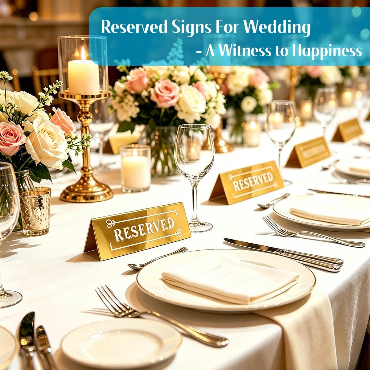 10PCS Acrylic Reserved Table Signs – 6X2X1.6 in Table Tent – Double-Sided, Water