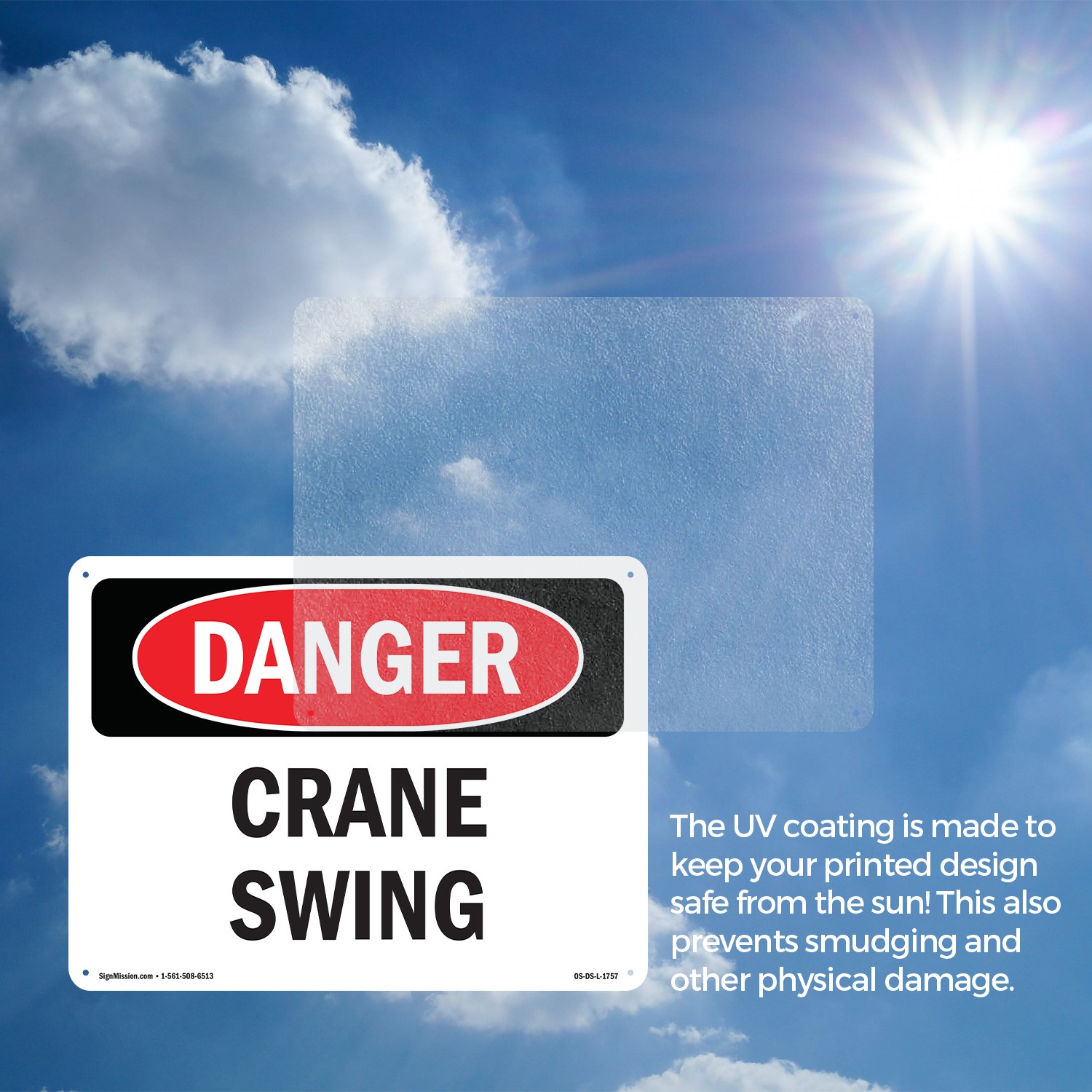 Crane Swing OSHA Danger Sign Metal, Plastic, Or Decal – 5 or 10 Pack
